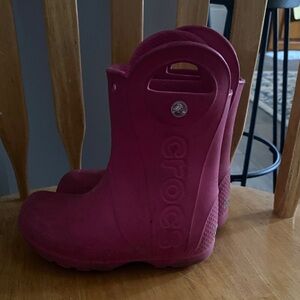 CROCS Kids Fuchsia Rain Boots